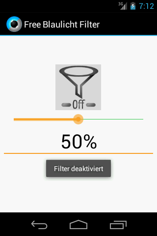 Free Blaulicht-Filter von Pineapple Developer, Inhaber Johannes Schuh - Screenshot der Android App