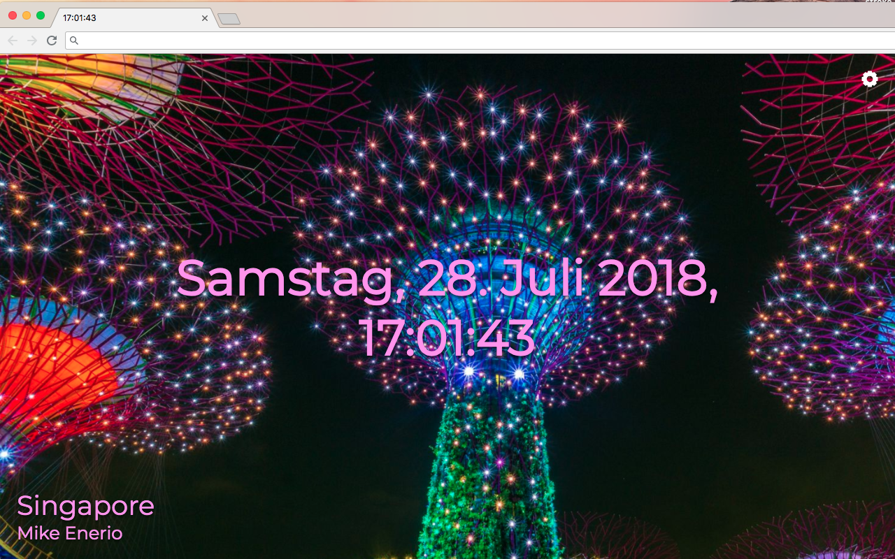Pretty New Tab von Pineapple Developer, Inhaber Johannes Schuh - Screenshot des Chrome Extensions
