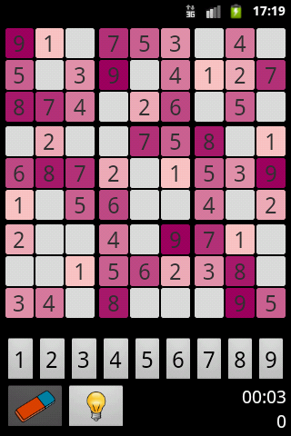 Sudoku von Pineapple Developer, Inhaber Johannes Schuh - Screenshot der Android App